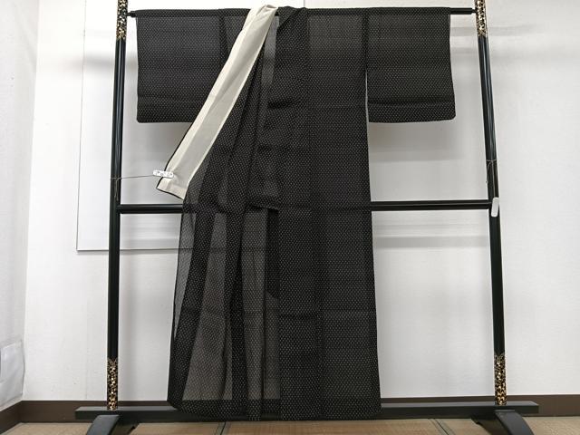 平和屋着物＊夏物　紗紬　十字文　正絹　逸品　CABJ4212xi