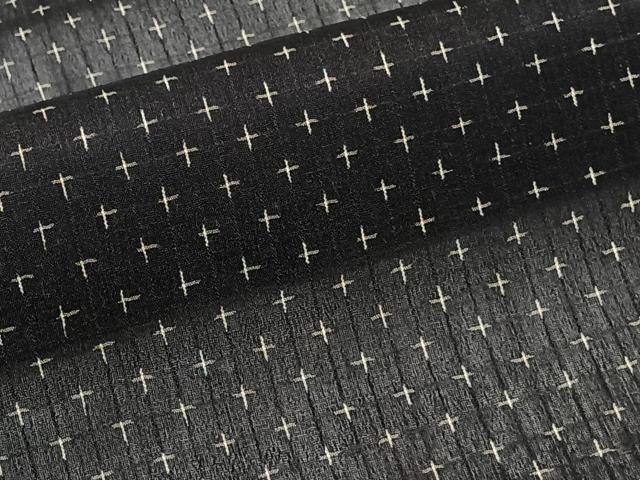 平和屋着物＊夏物　紗紬　十字文　正絹　逸品　CABJ4212xi