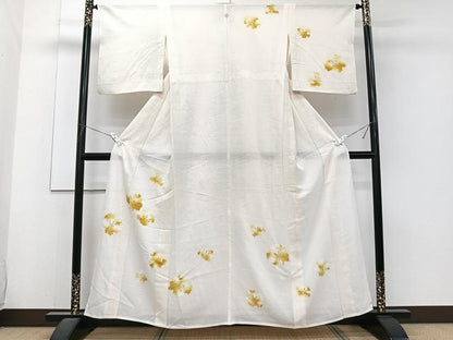 平和屋着物＊夏物　訪問着　絽　花文　銀彩　正絹　逸品　CABJ4213xi