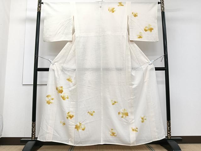 平和屋着物＊夏物　訪問着　絽　花文　銀彩　正絹　逸品　CABJ4213xi
