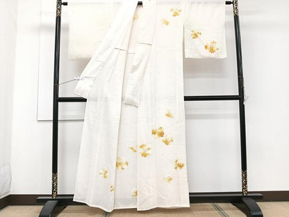 平和屋着物＊夏物　訪問着　絽　花文　銀彩　正絹　逸品　CABJ4213xi