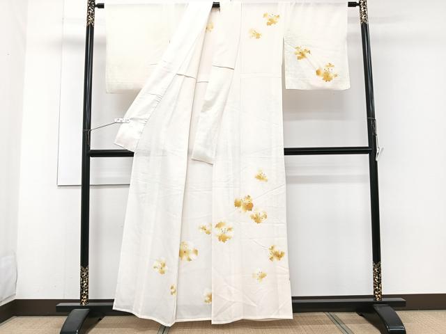 平和屋着物＊夏物　訪問着　絽　花文　銀彩　正絹　逸品　CABJ4213xi