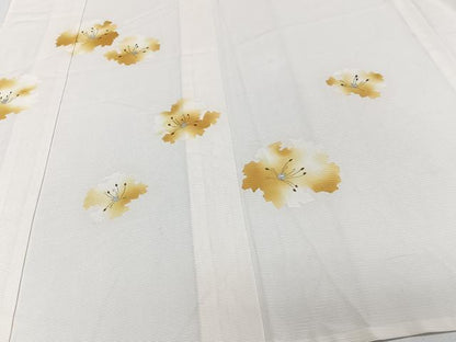 平和屋着物＊夏物　訪問着　絽　花文　銀彩　正絹　逸品　CABJ4213xi