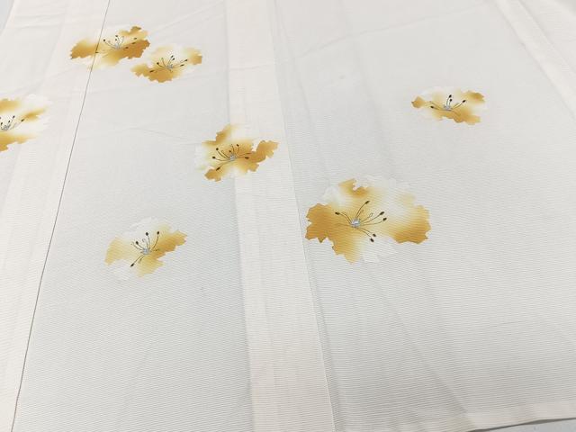 平和屋着物＊夏物　訪問着　絽　花文　銀彩　正絹　逸品　CABJ4213xi
