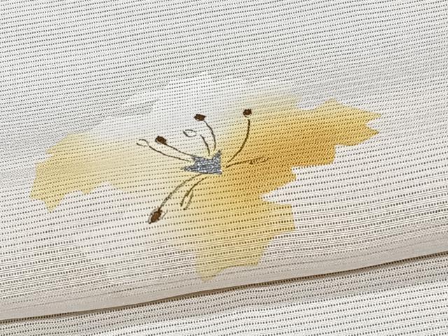 平和屋着物＊夏物　訪問着　絽　花文　銀彩　正絹　逸品　CABJ4213xi