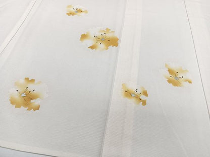 平和屋着物＊夏物　訪問着　絽　花文　銀彩　正絹　逸品　CABJ4213xi