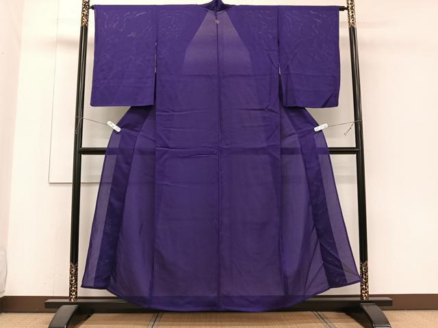 平和屋着物＊夏物　色無地　絽　葡萄色　正絹　逸品　CABJ4214xi