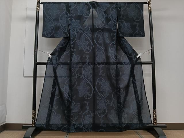平和屋着物＊夏物　本場大島紬　夏大島　更紗花唐草文　正絹　逸品　CABJ4215xi