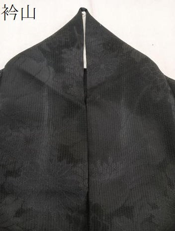 平和屋着物＊夏物　色無地　草花紋紗　黒地　正絹　逸品　CABJ4217xi