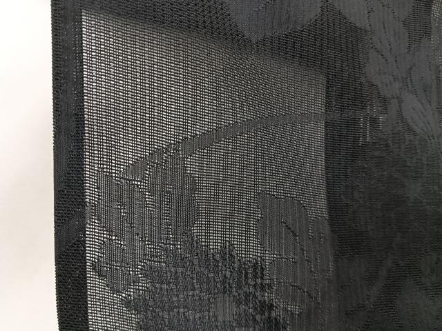 平和屋着物＊夏物　色無地　草花紋紗　黒地　正絹　逸品　CABJ4217xi