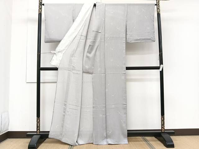 平和屋着物＊夏物　小紋　縦絽　蜻蛉　正絹　逸品　CABJ4219xi