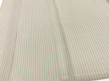 平和屋着物＊夏物　小紋　絽　飯島輝也　縞　正絹　逸品　CABJ4222xi