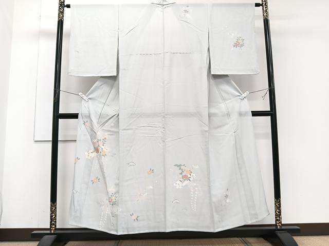 平和屋着物＊夏物　訪問着　絽　駒刺繍　花筏　正絹　逸品　CABJ4223xi