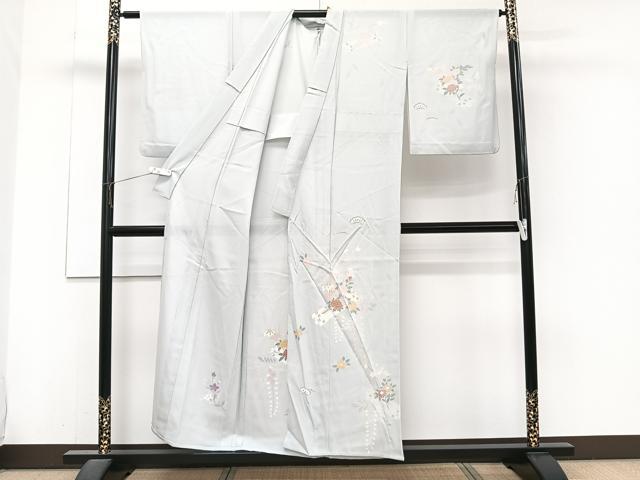 平和屋着物＊夏物　訪問着　絽　駒刺繍　花筏　正絹　逸品　CABJ4223xi