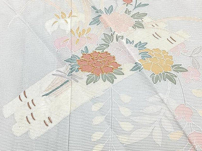 平和屋着物＊夏物　訪問着　絽　駒刺繍　花筏　正絹　逸品　CABJ4223xi