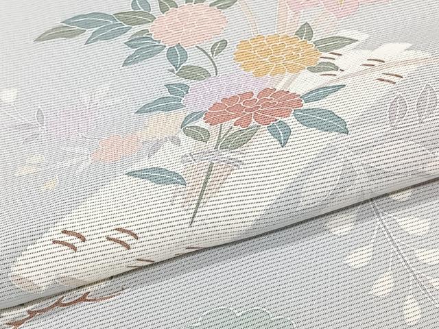 平和屋着物＊夏物　訪問着　絽　駒刺繍　花筏　正絹　逸品　CABJ4223xi