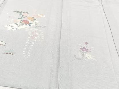 平和屋着物＊夏物　訪問着　絽　駒刺繍　花筏　正絹　逸品　CABJ4223xi