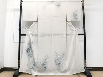 平和屋着物＊夏物　訪問着　絽　友禅　枝草花文　正絹　逸品　CABJ4224xi