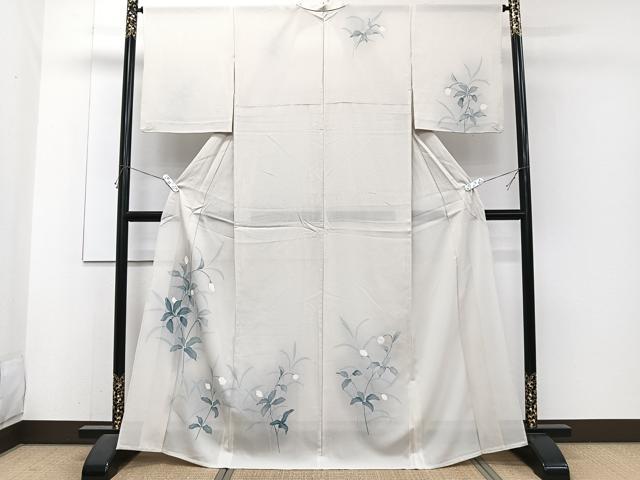 平和屋着物＊夏物　訪問着　絽　友禅　枝草花文　正絹　逸品　CABJ4224xi