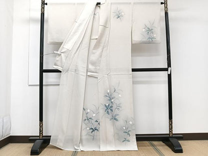 平和屋着物＊夏物　訪問着　絽　友禅　枝草花文　正絹　逸品　CABJ4224xi