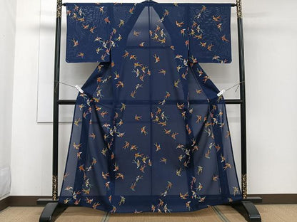 平和屋着物＊夏物　小紋　絽　飛鳥文　正絹　逸品　CABJ4225xi