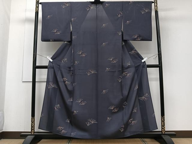 平和屋着物＊夏物　小紋　絽　松葉文　正絹　逸品　CABJ4233xi