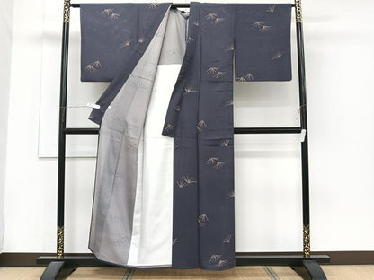 平和屋着物＊夏物　小紋　絽　松葉文　正絹　逸品　CABJ4233xi