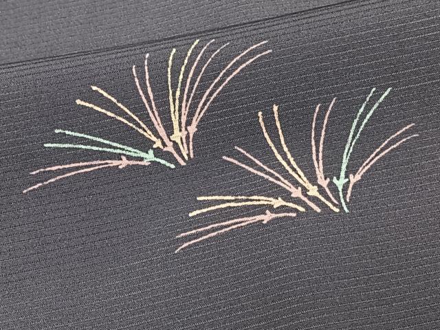 平和屋着物＊夏物　小紋　絽　松葉文　正絹　逸品　CABJ4233xi
