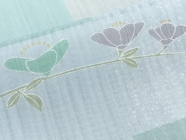 平和屋着物＊夏物　小紋　紗　枝草花文　洗える着物　CABJ4234xi