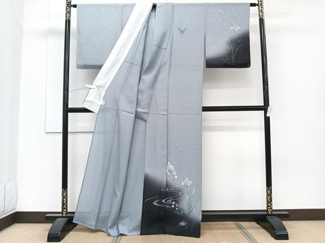 平和屋着物＊夏物　訪問着　絽　手描き　流水白鷺花文　正絹　逸品　未使用　CABJ4235xi