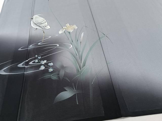 平和屋着物＊夏物　訪問着　絽　手描き　流水白鷺花文　正絹　逸品　未使用　CABJ4235xi