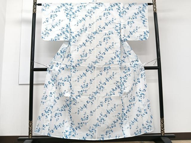 平和屋着物＊夏物　小紋　紗　枝草花文　洗える着物　CABJ4236xi