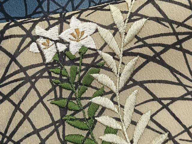 平和屋着物＊夏物　色留訪問着　紗紬　刺繍　草重ね枝花文　金糸　正絹　逸品　未使用　CABJ4237xi