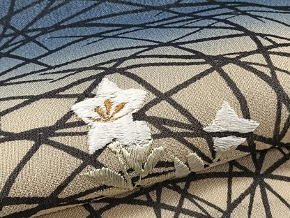 平和屋着物＊夏物　色留訪問着　紗紬　刺繍　草重ね枝花文　金糸　正絹　逸品　未使用　CABJ4237xi
