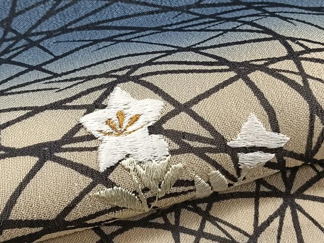 平和屋着物＊夏物　色留訪問着　紗紬　刺繍　草重ね枝花文　金糸　正絹　逸品　未使用　CABJ4237xi