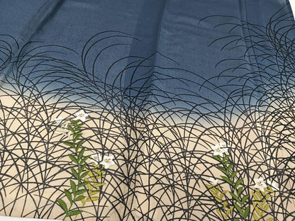 平和屋着物＊夏物　色留訪問着　紗紬　刺繍　草重ね枝花文　金糸　正絹　逸品　未使用　CABJ4237xi