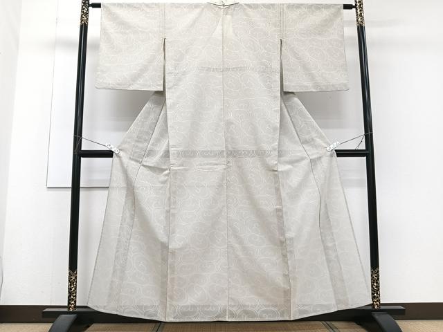 平和屋着物＊夏物　紗紬　唐草文　正絹　逸品　CABJ4239xi