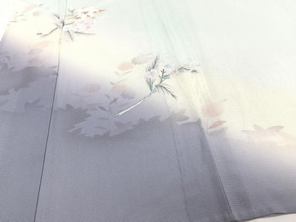 平和屋着物＊夏物　訪問着　絽　手描き　草花文　正絹　逸品　CABJ4241xi