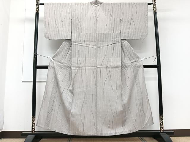平和屋着物＊夏物　小紋　紗紬　枝蕾文　正絹　逸品　CABJ4242xi