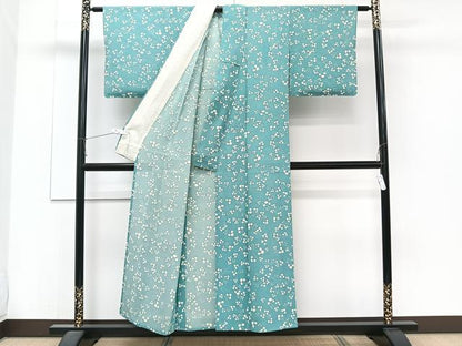 平和屋着物＊夏物　小紋　絽　枝花文　正絹　逸品　CABJ4243xi