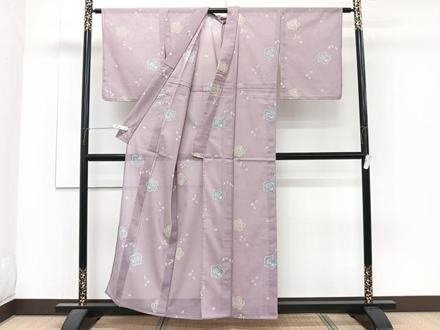 平和屋着物＊夏物　小紋　絽　舞花文　洗える着物　未使用　CABJ4247xi