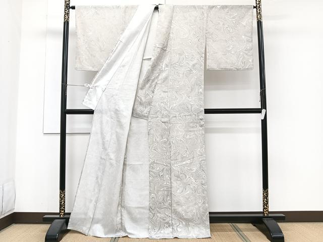 平和屋着物＊夏物　小紋　絽　墨流し文様　洗える着物　CABJ4248xi