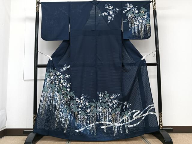 平和屋着物＊夏物　訪問着　絽　刺繍　枝垂れ花文　金銀彩　洗える着物　CABJ4249xi
