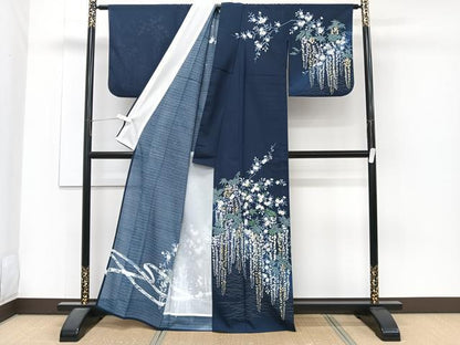 平和屋着物＊夏物　訪問着　絽　刺繍　枝垂れ花文　金銀彩　洗える着物　CABJ4249xi