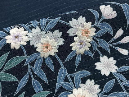 平和屋着物＊夏物　訪問着　絽　刺繍　枝垂れ花文　金銀彩　洗える着物　CABJ4249xi
