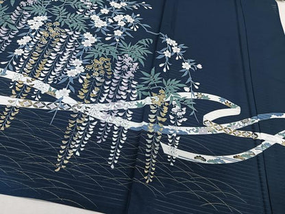 平和屋着物＊夏物　訪問着　絽　刺繍　枝垂れ花文　金銀彩　洗える着物　CABJ4249xi