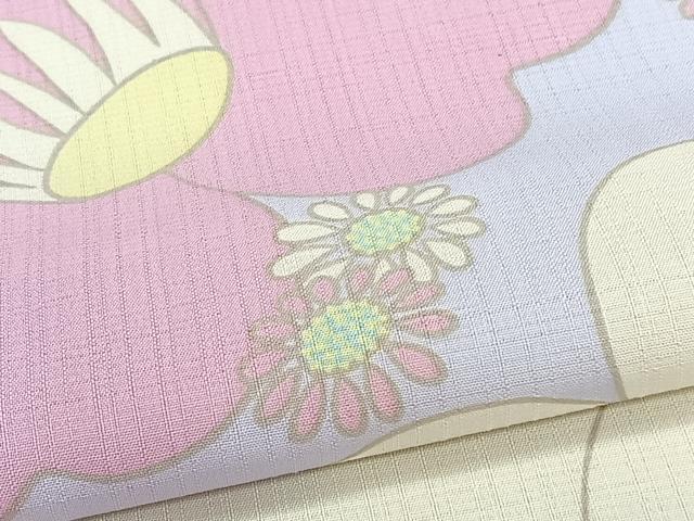 平和屋着物＊夏物　小紋　紗　花丸文　洗える着物　CABJ4251xi