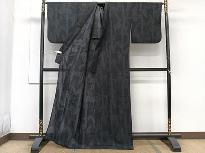 平和屋着物＊夏物　小紋　紗　笹竹松文　洗える着物　CABJ4252xi