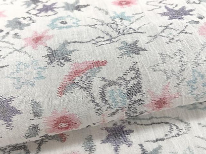 平和屋着物＊夏物　本場小千谷縮　流水楓文　麻　逸品　CABJ4255xi