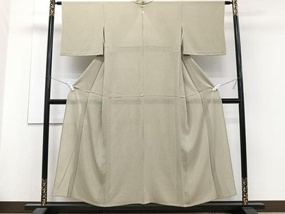 平和屋着物＊夏物　色無地　絽縮緬　油色　正絹　逸品　CABJ4257xi
